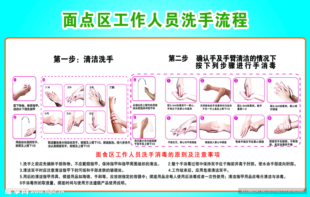 面点区工作人员洗手流程