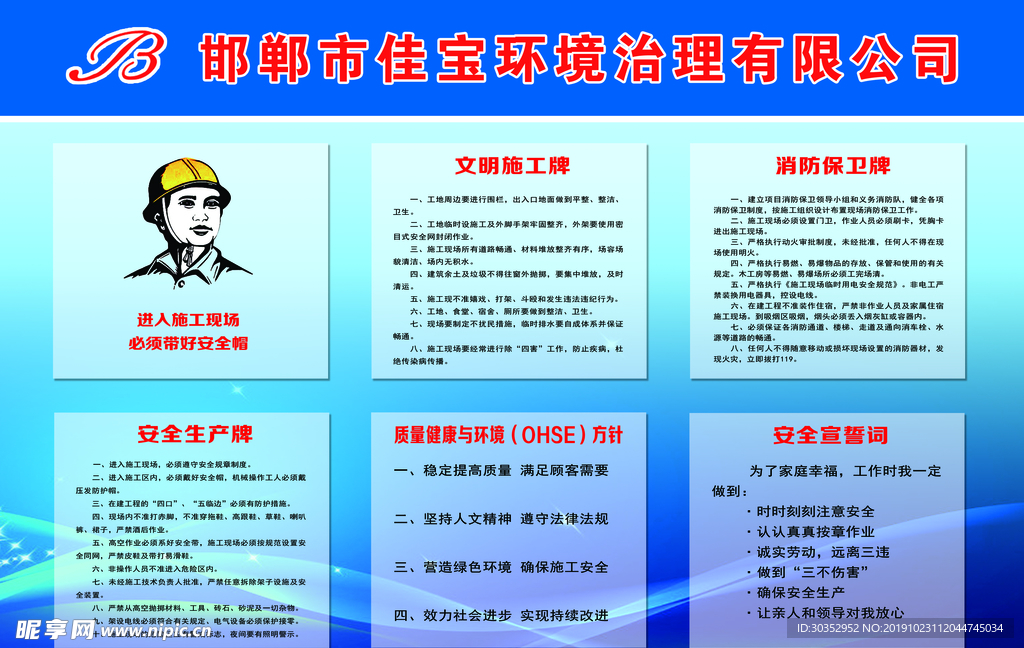 工地安全牌
