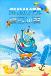 夏天冰爽冰淇淋海报