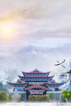 古代建筑大气简约背景