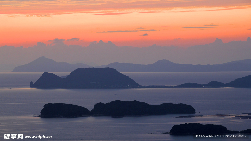 群山夕阳云海云彩风景