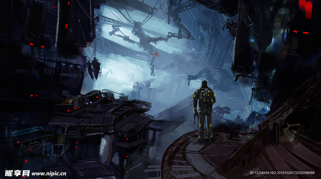 彩色插画人物动漫背景