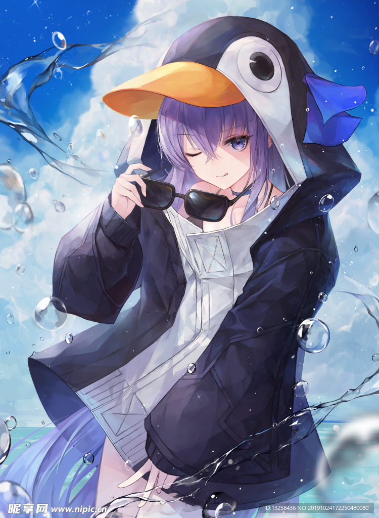 彩色插画人物动漫背景