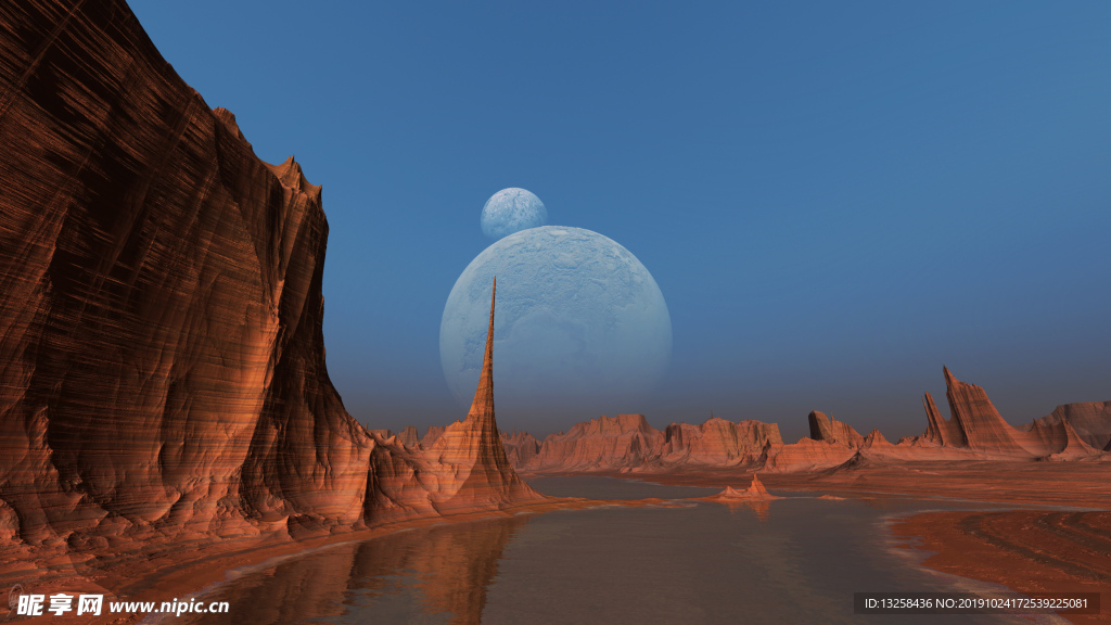 群山河流天空风景星球