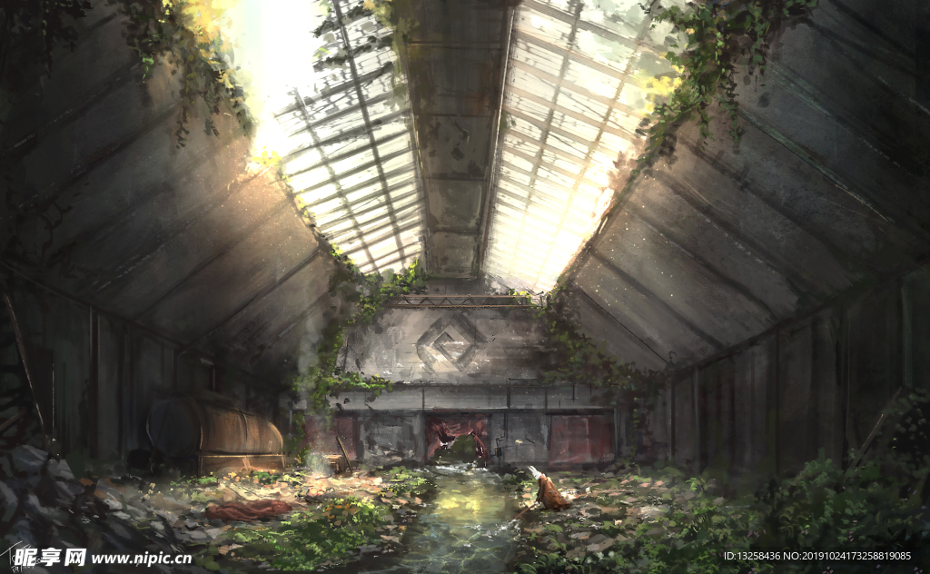彩色插画房屋建筑绿草