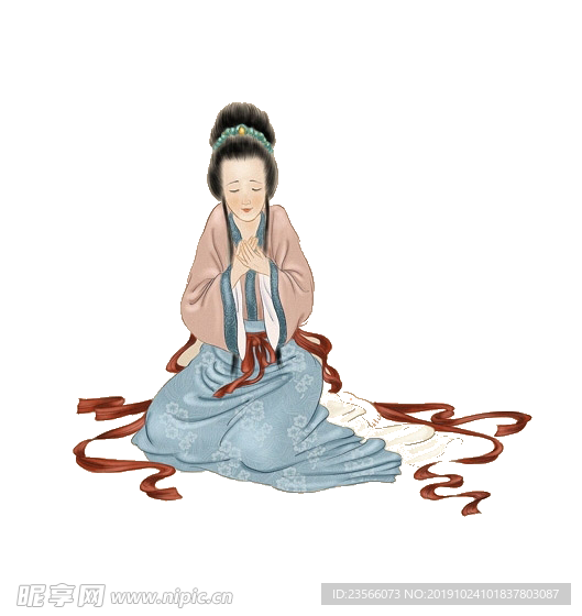 中国风水墨古代人物