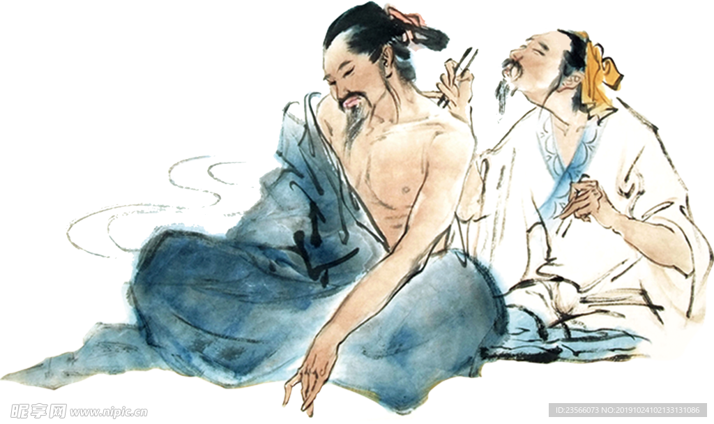 中国风水墨古代人物