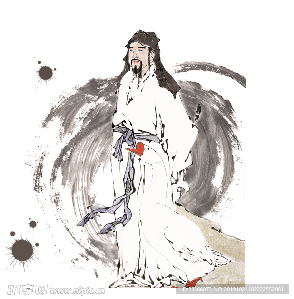 中国风水墨古代人物