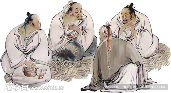 中国风水墨古代人物