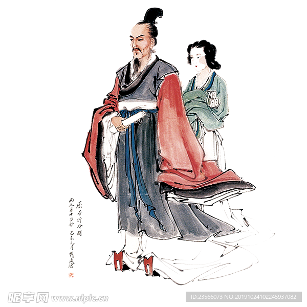 中国风水墨古代人物