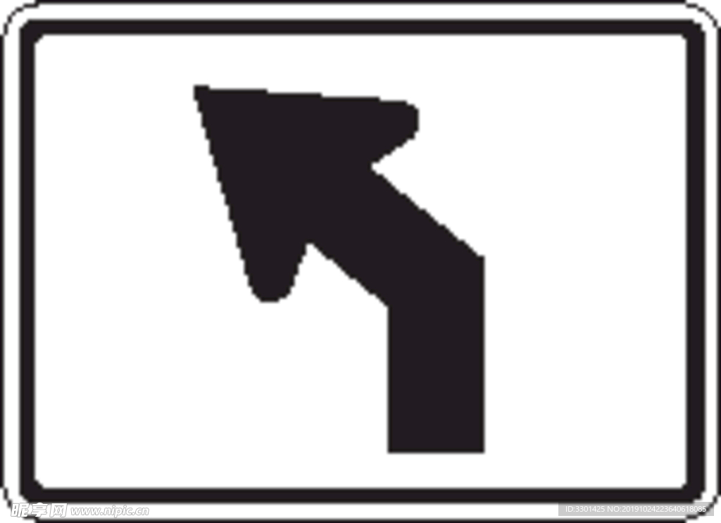 外国交通图标 直行左前方行驶