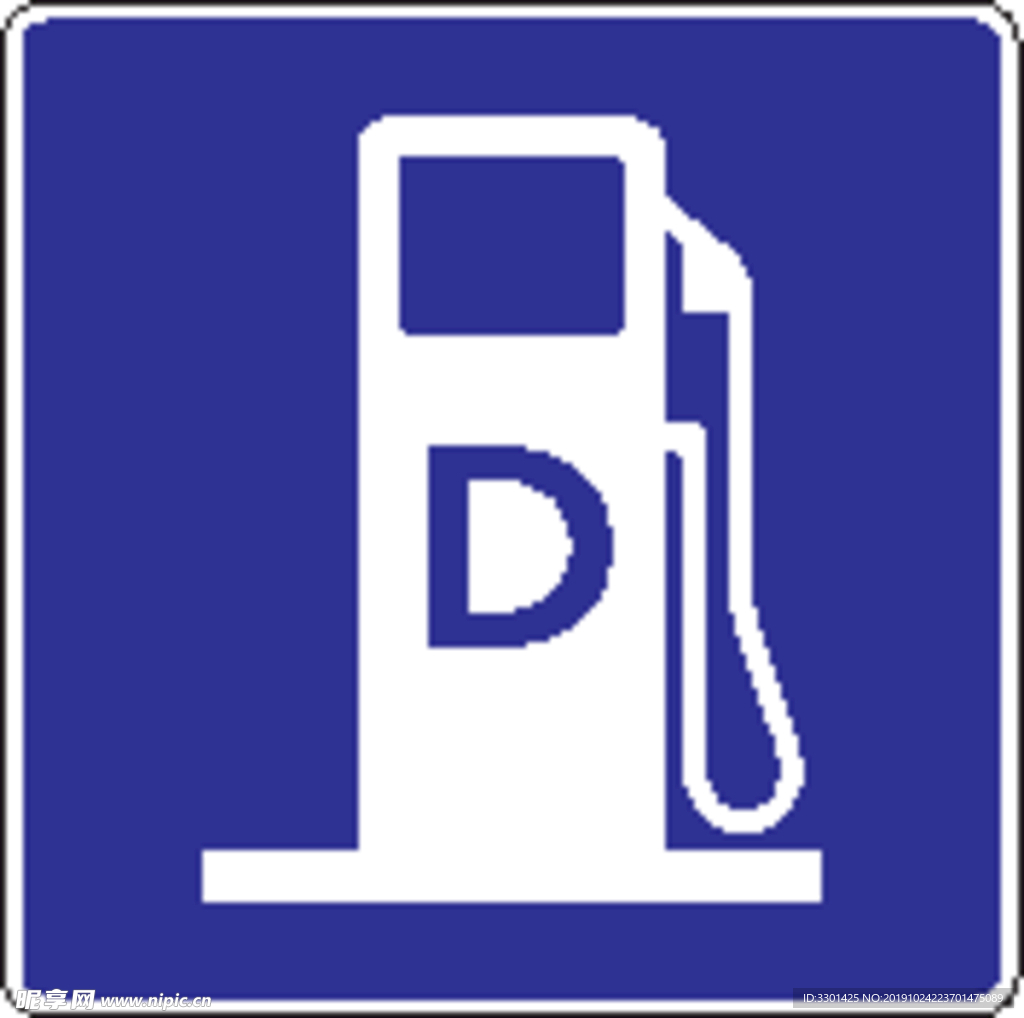 外国交通图标 汽车加油站