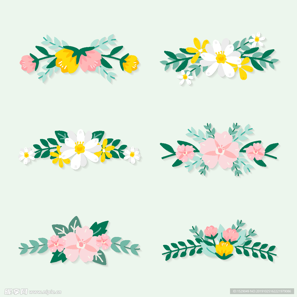 淡彩花卉边框