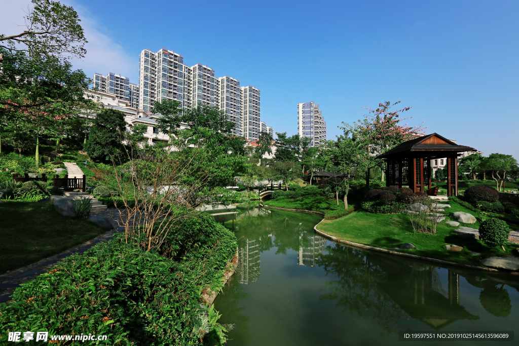 社区小区景观环境摄影素材图