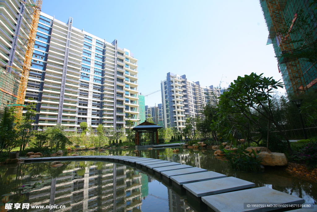 社区小区景观环境摄影素材图