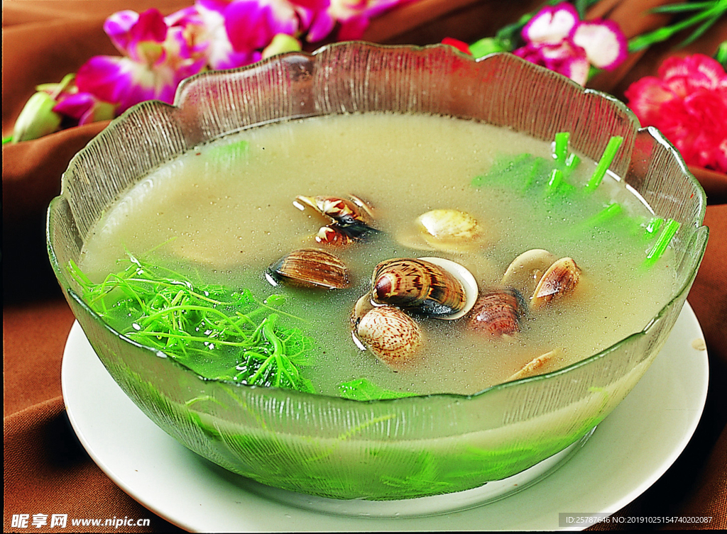 文蛤煮龙须菜