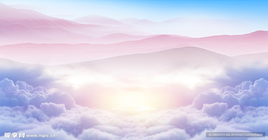 梦幻天空云朵背景