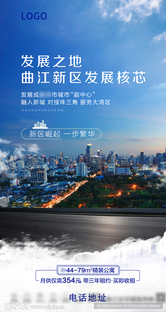地产配套微信刷屏海报 新城