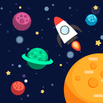 卡通太空星球插画