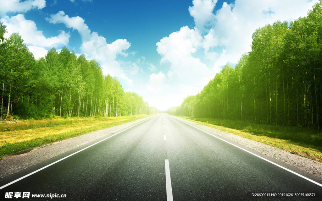 阳光公路场景图