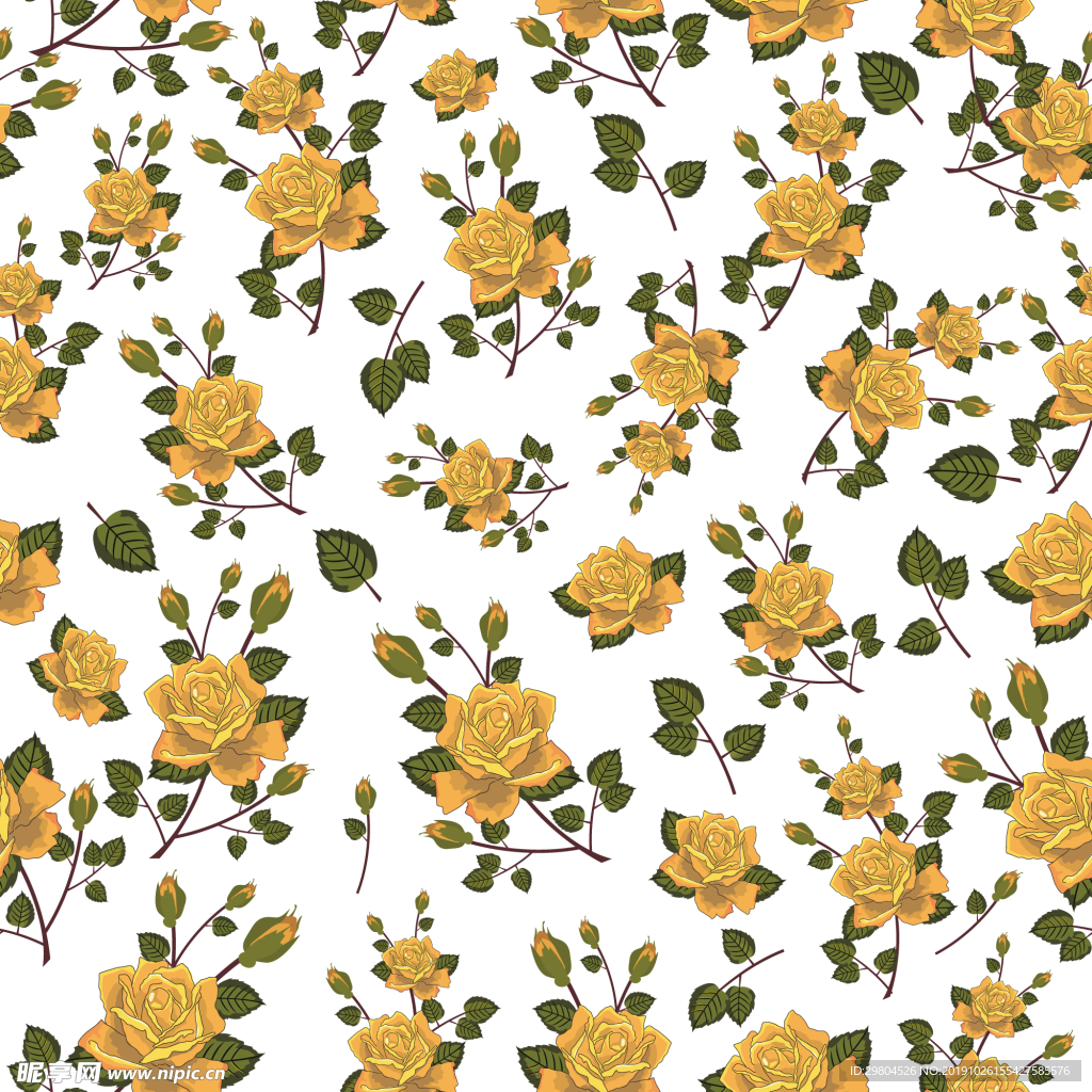 鲜花无缝底纹