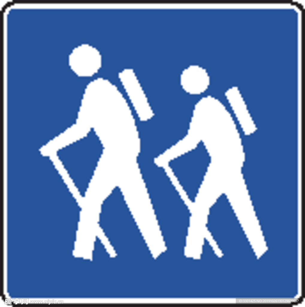 外国交通图标  野外徒步标志