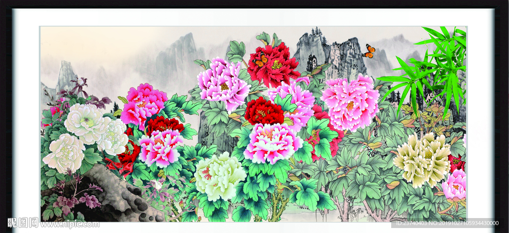 国画牡丹花