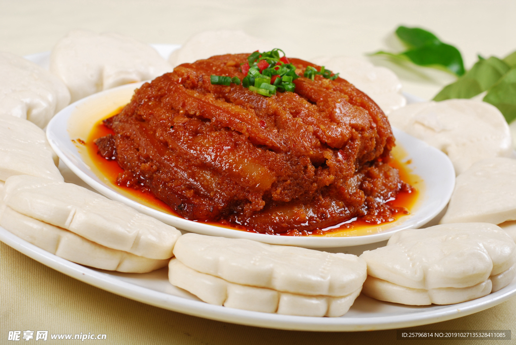 蒸肉带饼