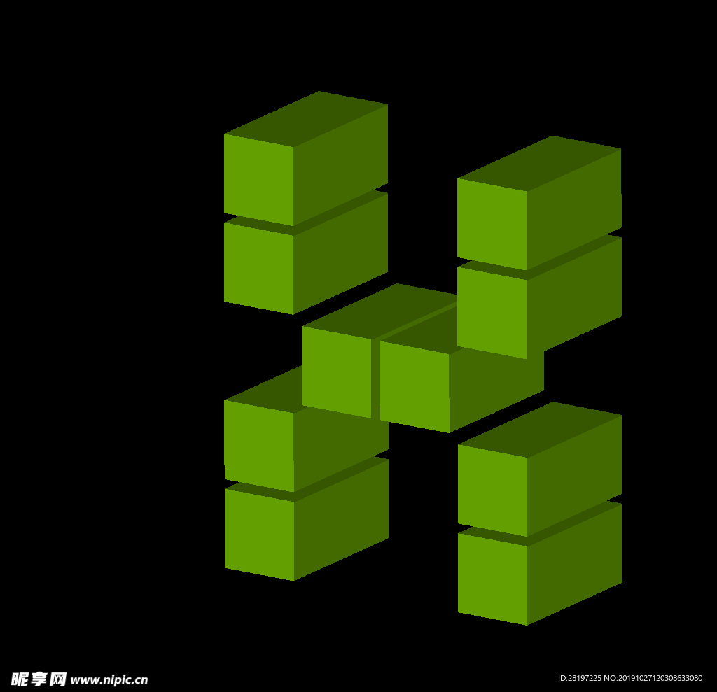 矢量立体方块字母