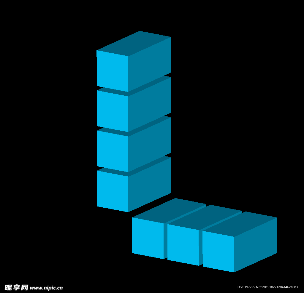矢量立体方块字母