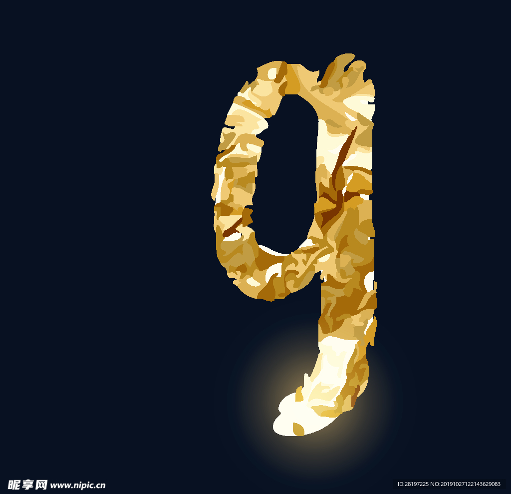 矢量金属立体字母