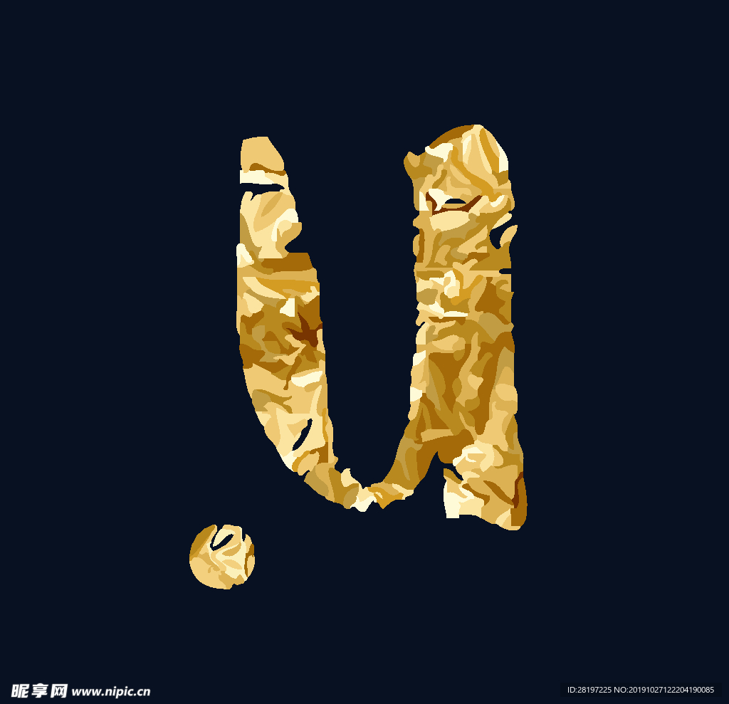 矢量金属立体字母