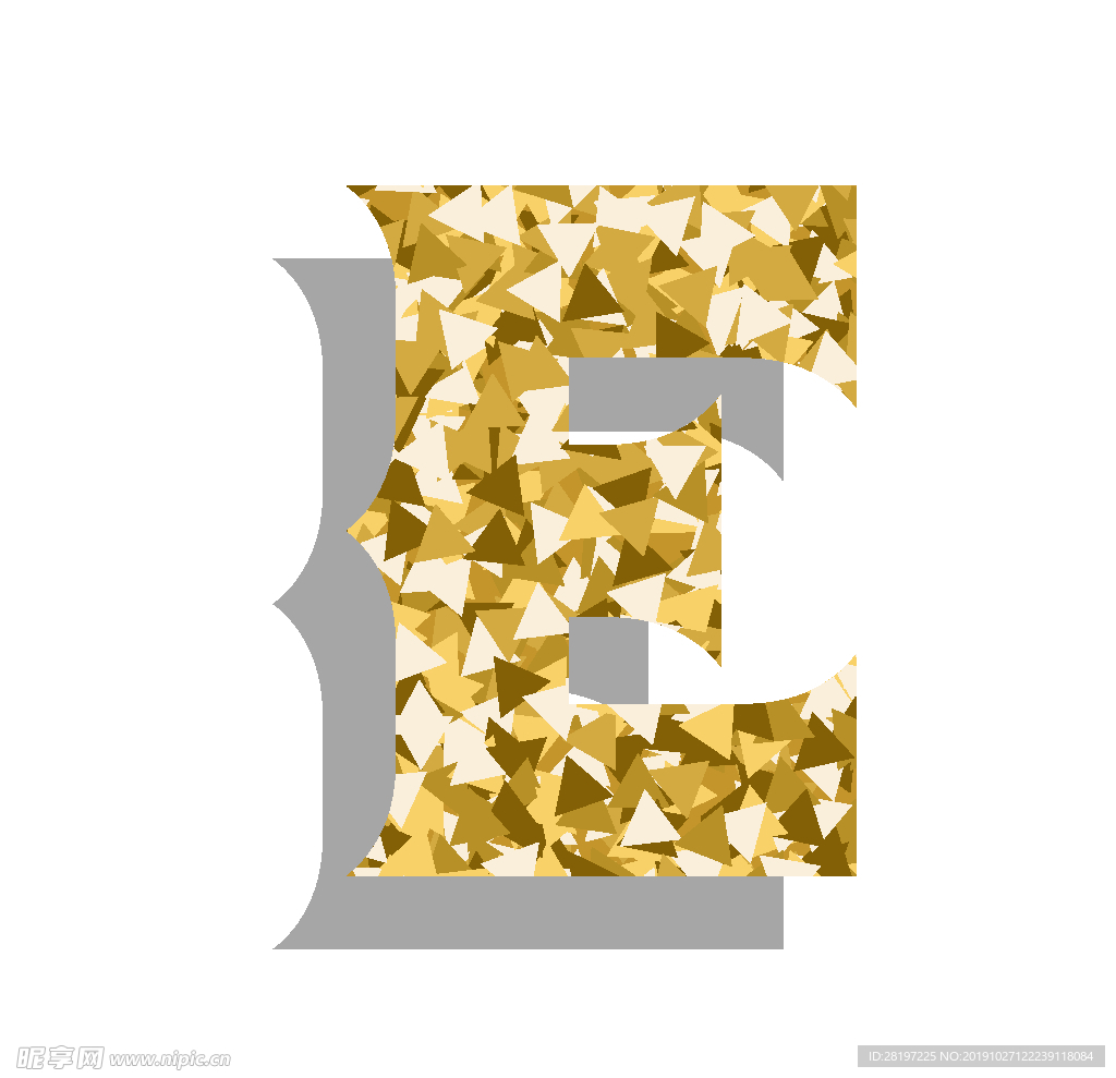 矢量金属立体字母