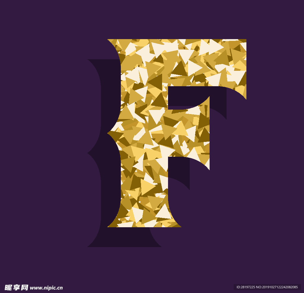 矢量金属立体字母