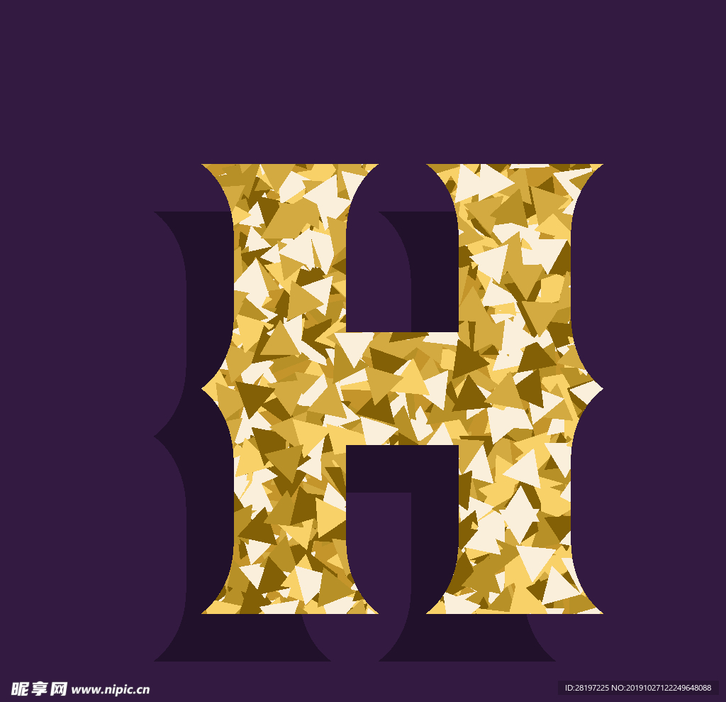 矢量金属立体字母