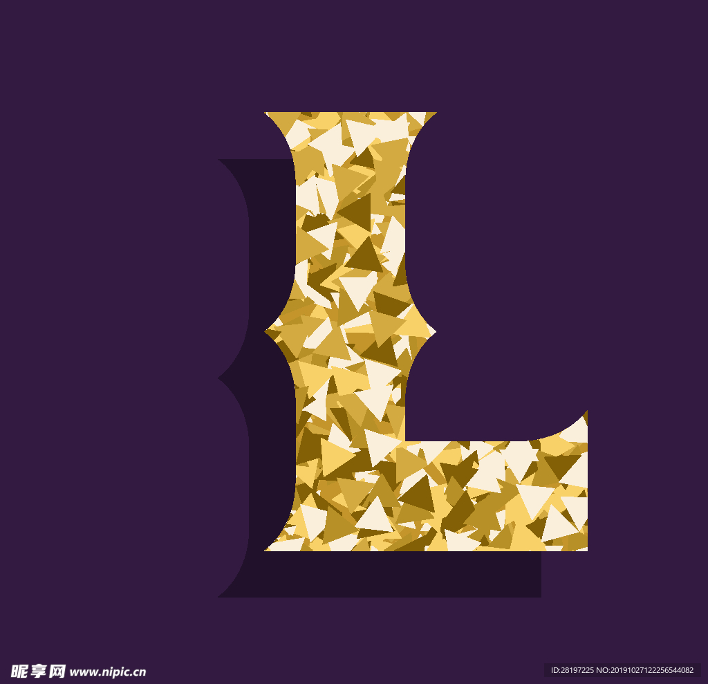 矢量金属立体字母