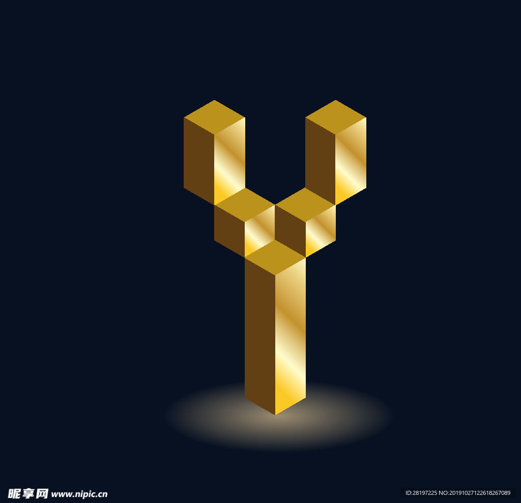 矢量金属立体字母