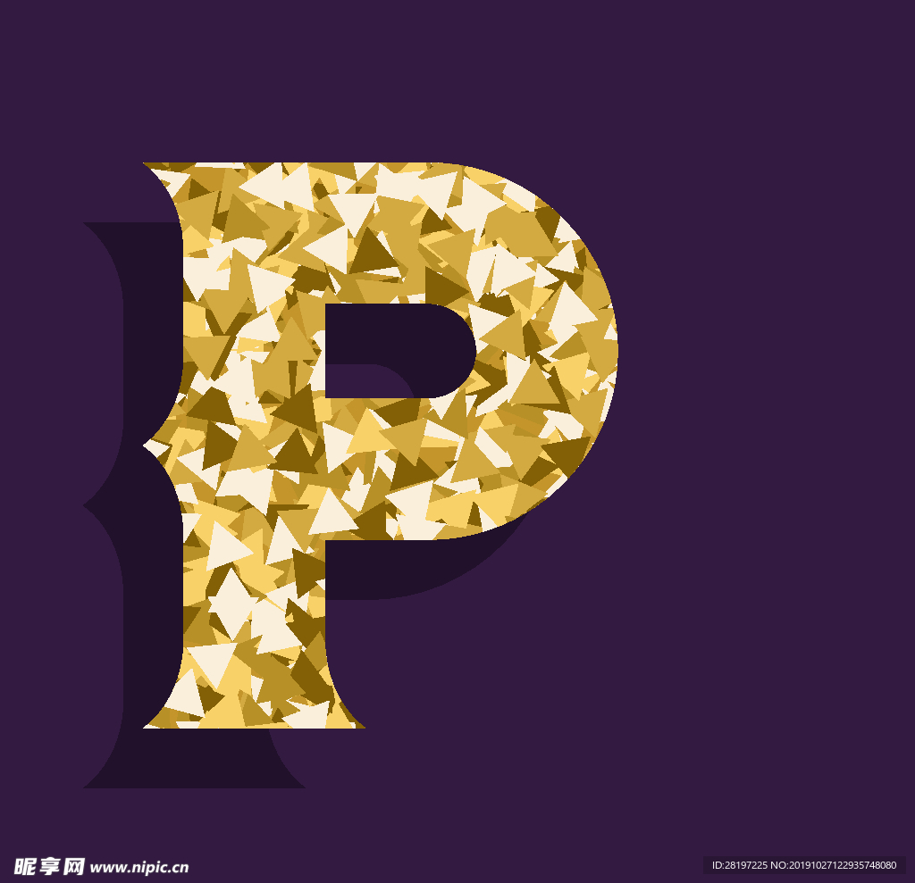 矢量金色立体字母