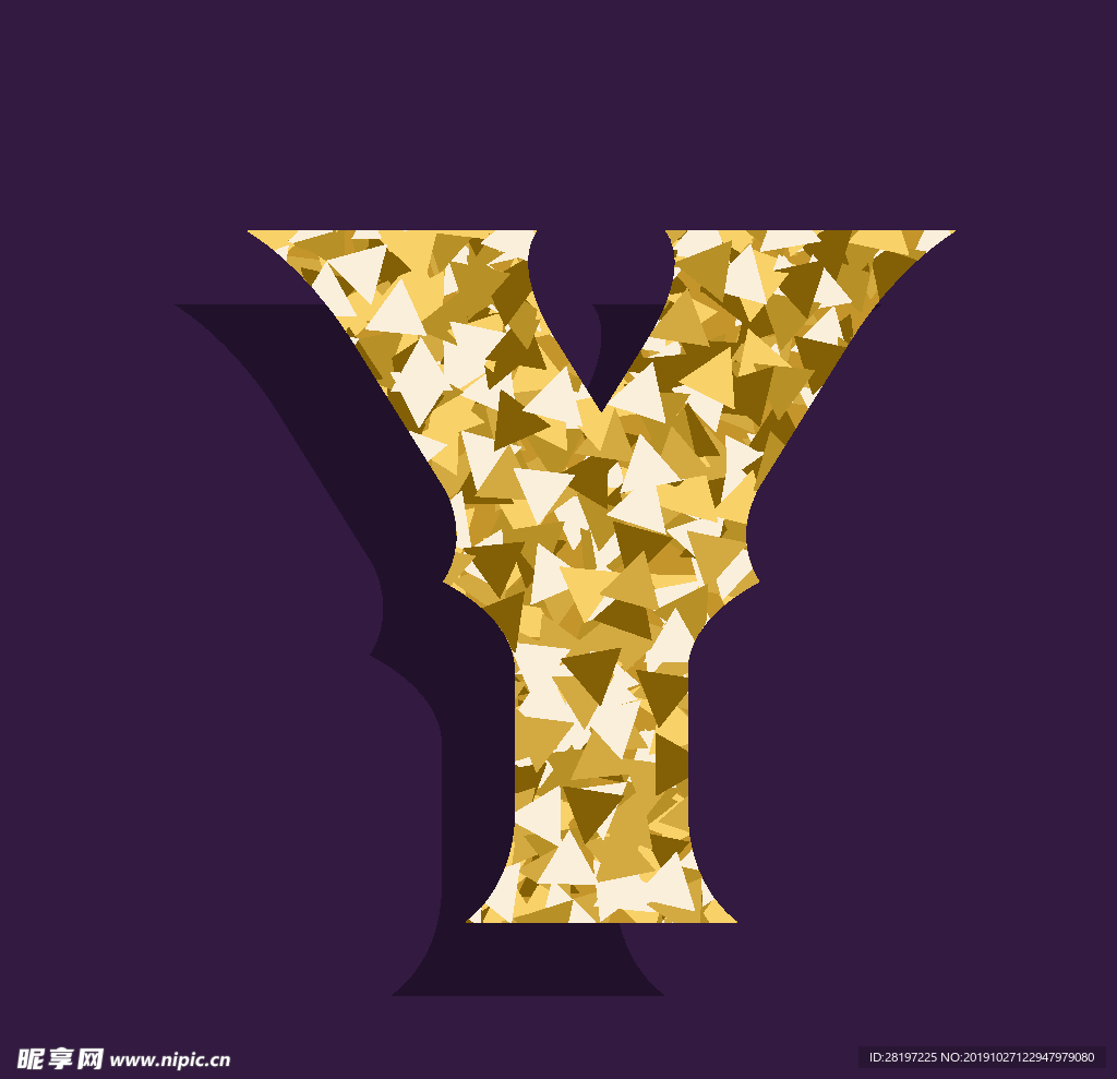 矢量金色立体字母