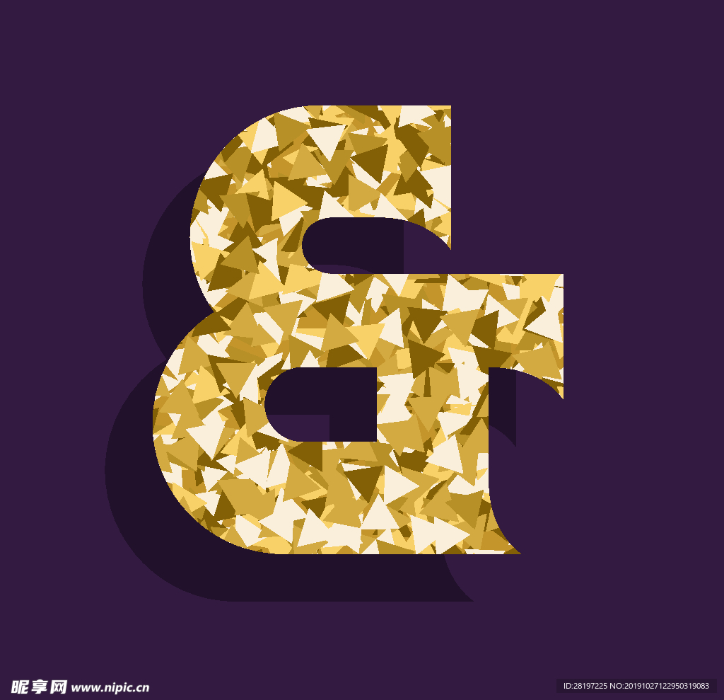 矢量金色立体字母