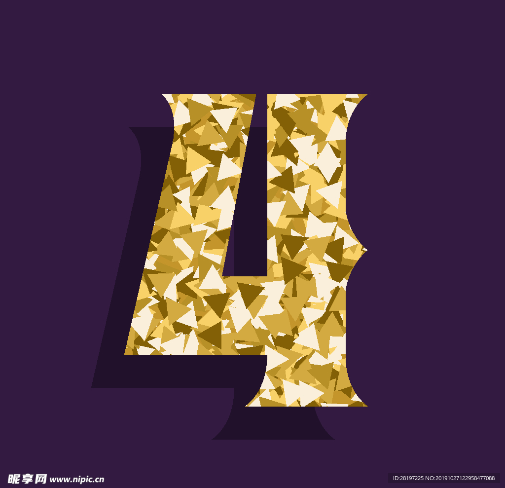 矢量金色立体字母