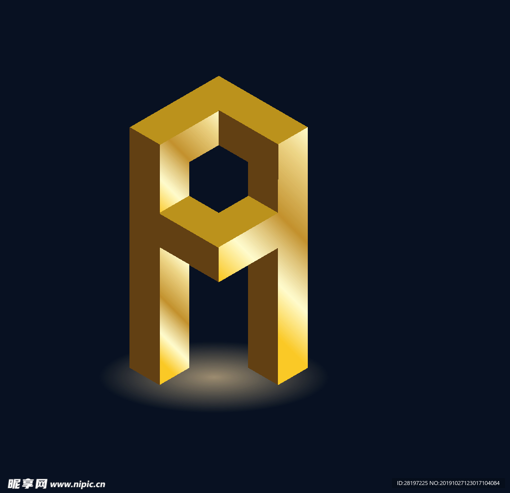 矢量金色立体字母