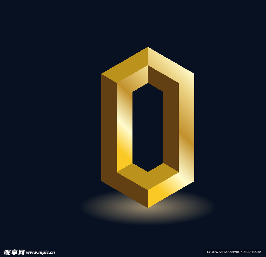 矢量金色立体字母