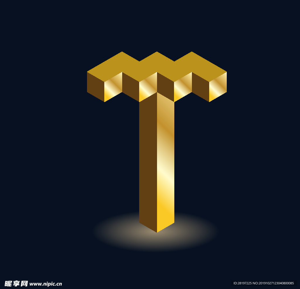 矢量金色立体字母
