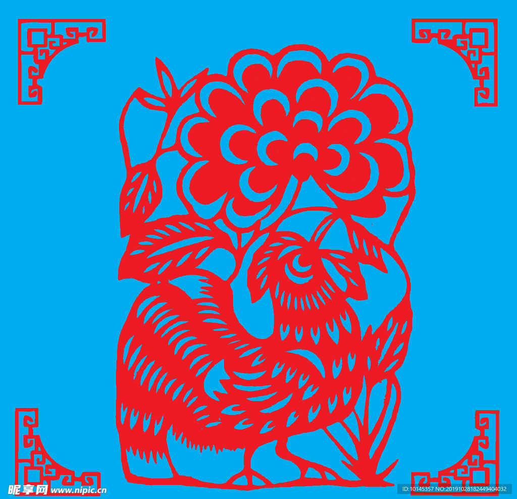 鸡剪纸