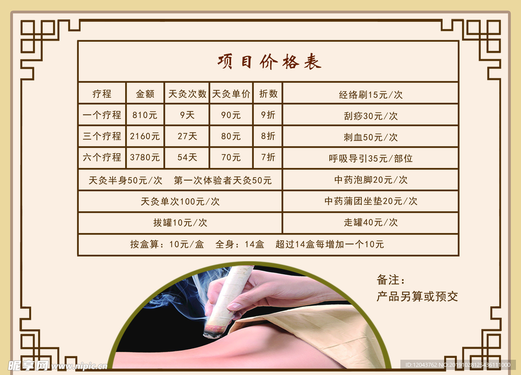 价目表