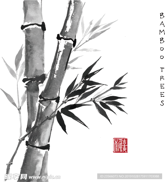 中国风竹子绘画