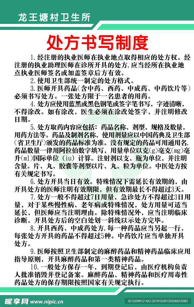 处方书写制度