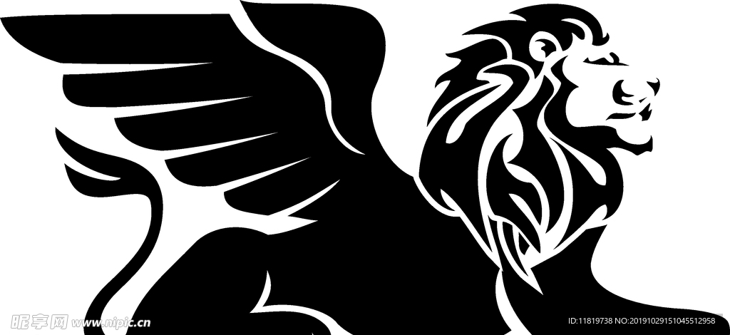 黑白狮子logo