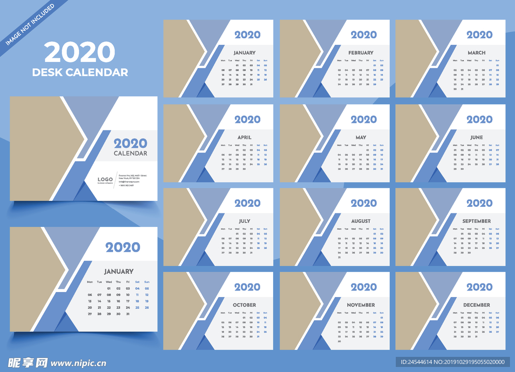 2020庚子鼠年历台历挂历月历